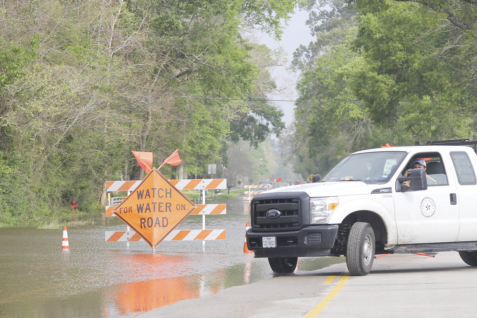 Little Cypress Junior High road block Orange Leader Orange Leader