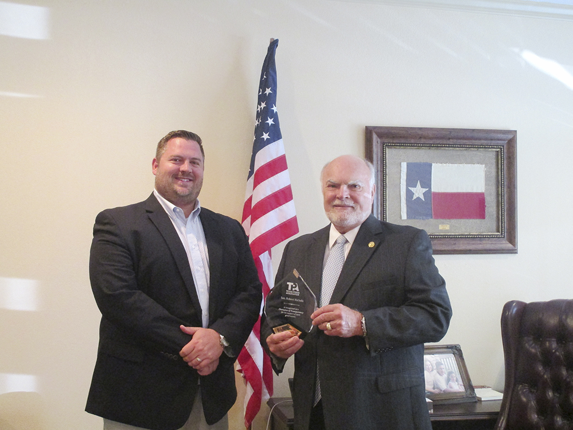 Nichols named 'Champion of Transparency' Orange Leader Orange Leader