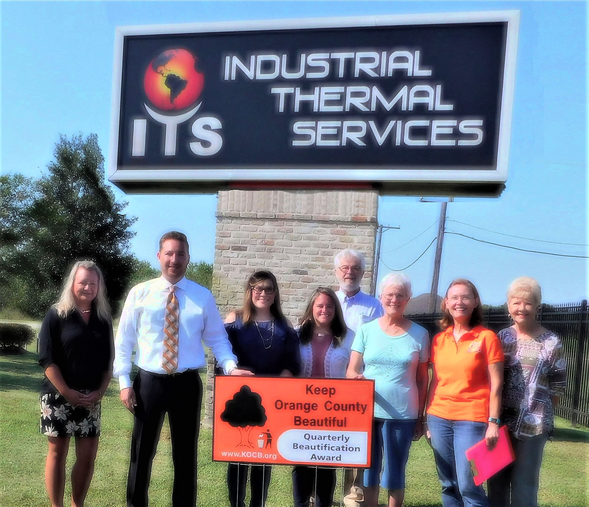 Industrial Thermal Services recognized by Keep Orange County Beautiful