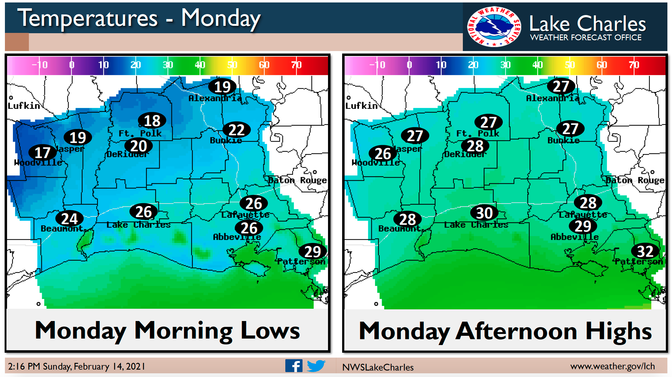NWS Lake Charles weather update 230 p.m. 2.14.21 Orange Leader
